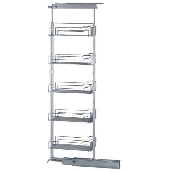 Larder unit pull-out DISPENSA W300mm H1600-2000mm, steel, installation behind fronts, baskets