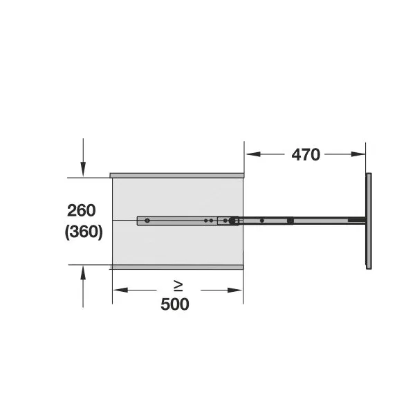 Larder unit pull-out, steel, installation behind fronts, baskets