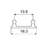 Bottom profile 2010 aluminum L3000mm