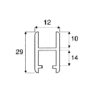 Profile for glass 2010 aluminum L2000mm