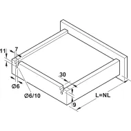 Concealed runner, Häfele Matrix Runner UM A30, full extension, load bearing capacity up to 30kg