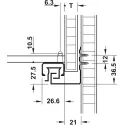 Concealed runner, Häfele Matrix Runner UM A30, full extension, load bearing capacity up to 30kg