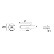 Shelf support 5-6mm matt chrome