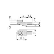 Glass shelf support, nickel