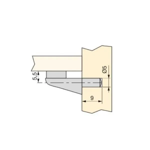 Glass shelf support, nickel