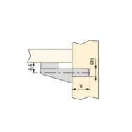 Glass shelf support, nickel