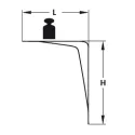 Laikiklis lentynai ARENA 170x120mm, 10kg aliuminis