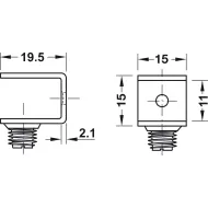 Shelf support, for screwing into drill hole Ø3mm, steel