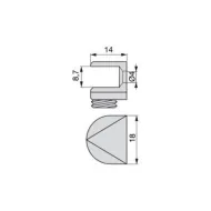 Glass shelf support 4-6mm, nickel