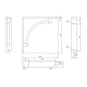Shelf holder 222x222mm matt chrome
