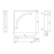 Shelf holder 222x222mm matt chrome