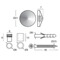 Mirror holder Ø21mm matt chrome