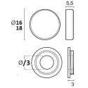 Mirror holder Ø18mm chrome