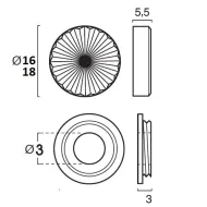 Mirror holder Ø16mm chrome