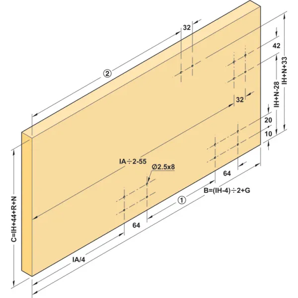 Sliding door fitting, Finetta F-Flush51 10A, set