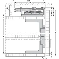 Sliding door fitting, Finetta F-Flush51 10A, set