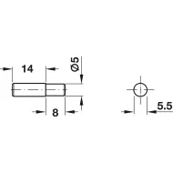 Shelf support, for inserting into drill hole Ø5mm, steel
