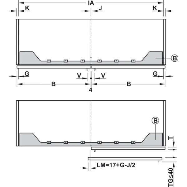 SDS Finetta F-Flush51 10A medinėms 2 durims P860-987mm,