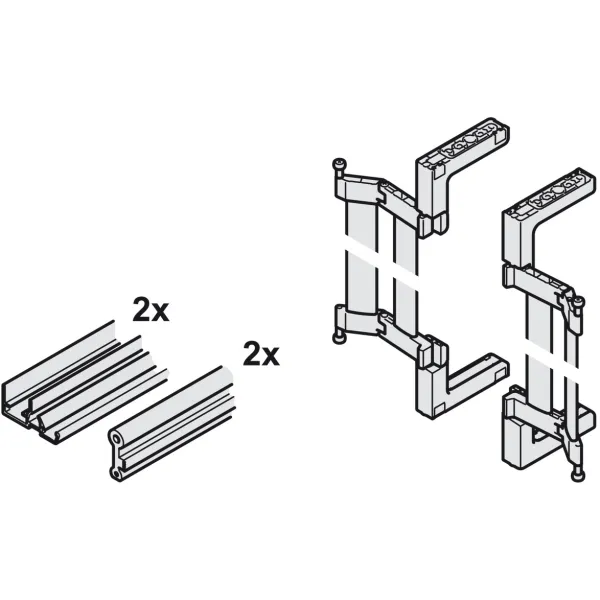Profilių komplektas viršutiniam F-Flush51 tvirtinimui P860-1627mm,