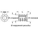 Įvorė įsukama M6 L13mm,
