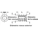 Įvorė įsukama M6 L10mm,