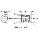 Įvorė įsukama M6 L10mm,