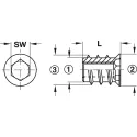Įvorė įsukama M6 L24mm,