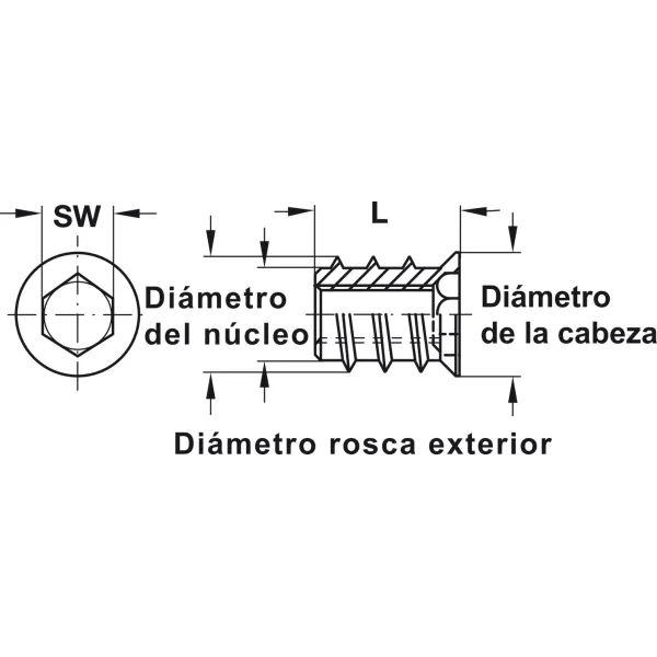 Screw-in sleeve, Steel, with rim