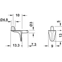 Shelf support, for inserting into drill hole Ø3mm, zinc alloy