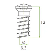 Eurovaržtas Ø6mm, 3x12mm, lankstui
