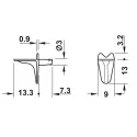 Shelf support, for inserting into drill hole Ø3mm, zinc alloy