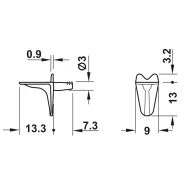 Shelf support, for inserting into drill hole Ø3mm, zinc alloy