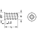 Euro screw, Häfele, Varianta, countersunk head, PZ, steel, fully threaded, for Ø5mm drill holes