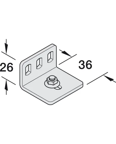 Mounting bracket, with screw and nut