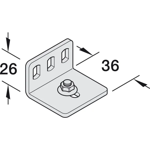 Mounting bracket, with screw and nut