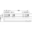 Concealed runner, Synchro full extension, load bearing capacity up to 30kg, steel, coupling install