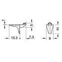 Shelf support, for inserting into drill hole Ø5mm, zinc alloy