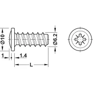 Panel fixing screw, Flat head, PZ, steel, fully threaded, for Ø5mm drill holes in wood, specially