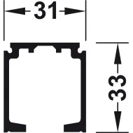 Profilis viršutinis Slido D-Line L2000mm, H33mm, aliuminis anoduotas