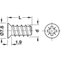 Euro screw, Häfele, Varianta, countersunk head, PZ2, steel, for screwing into wood