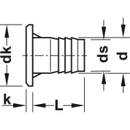 Press-fit sleeve, Internal thread, steel, with rim