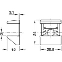 Shelf support, for screwing into drill hole Ø3mm or 5mm, zinc alloy with plastic support