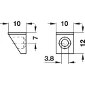 Shelf support, for screwing to side panel, zinc alloy with plastic support