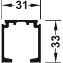 Single running track, Pre-drilled, W31mm H33mm