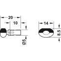 Shelf support, for inserting into drill hole Ø5mm, zinc alloy with plastic support