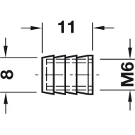 Spreading sleeve, M6, brass