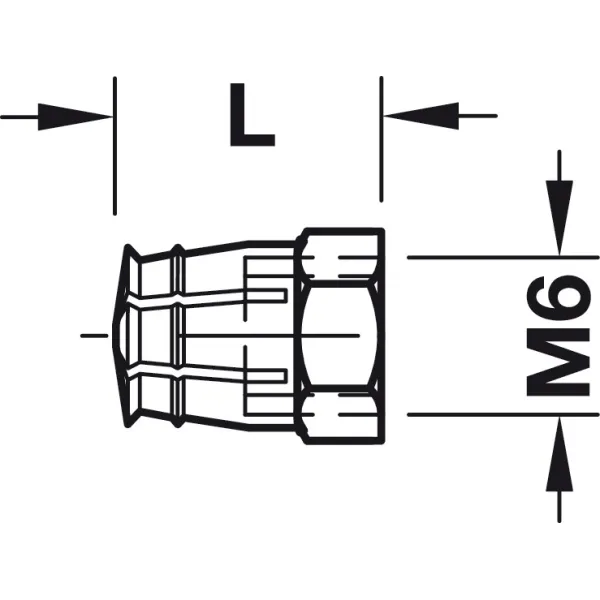 Spreading sleeve, M6, brass