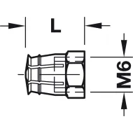 Spreading sleeve, M6, brass