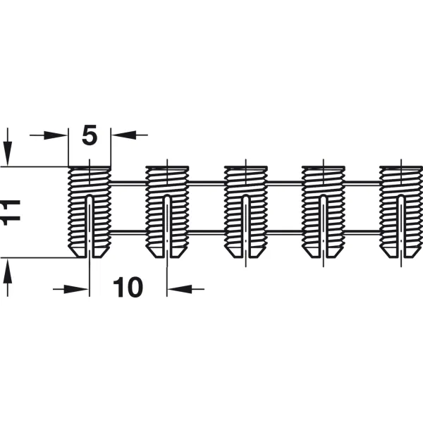 Įvorė plastikinė M5x11mm,