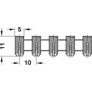 Strip of spreading sleeves, Plastic (polyamide)
